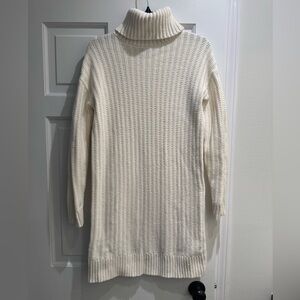 Banana Republic Cream Turtleneck Sweater Dress